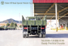 6×4绿色平头一排半驾驶室货车_敞篷低棚货车