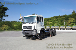 东风 6×4大力士底盘可改装_六轮白色自卸车底盘