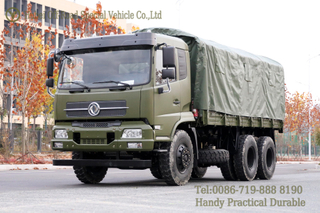 中型卡车运输越野卡车带防水布_6×4半驾驶室货运卡车