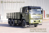 6×4绿色平头一排半驾驶室货车_敞篷低棚货车