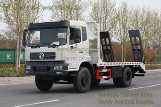 4x2平板挖掘机卡车_Flatbed trialer_hydraulic梯子攀岩卡车