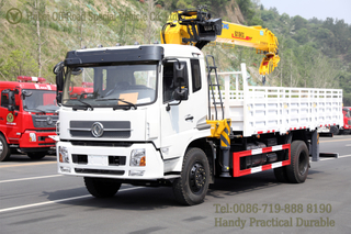 10吨徐工四节吊车SQ10SK3Q直臂吊货车运输车_徐工汽车吊改装厂家东风底盘